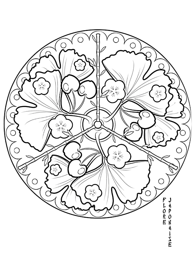 Coloriage Japonais Art Et Culture Avec Des Motifs Traditionnels