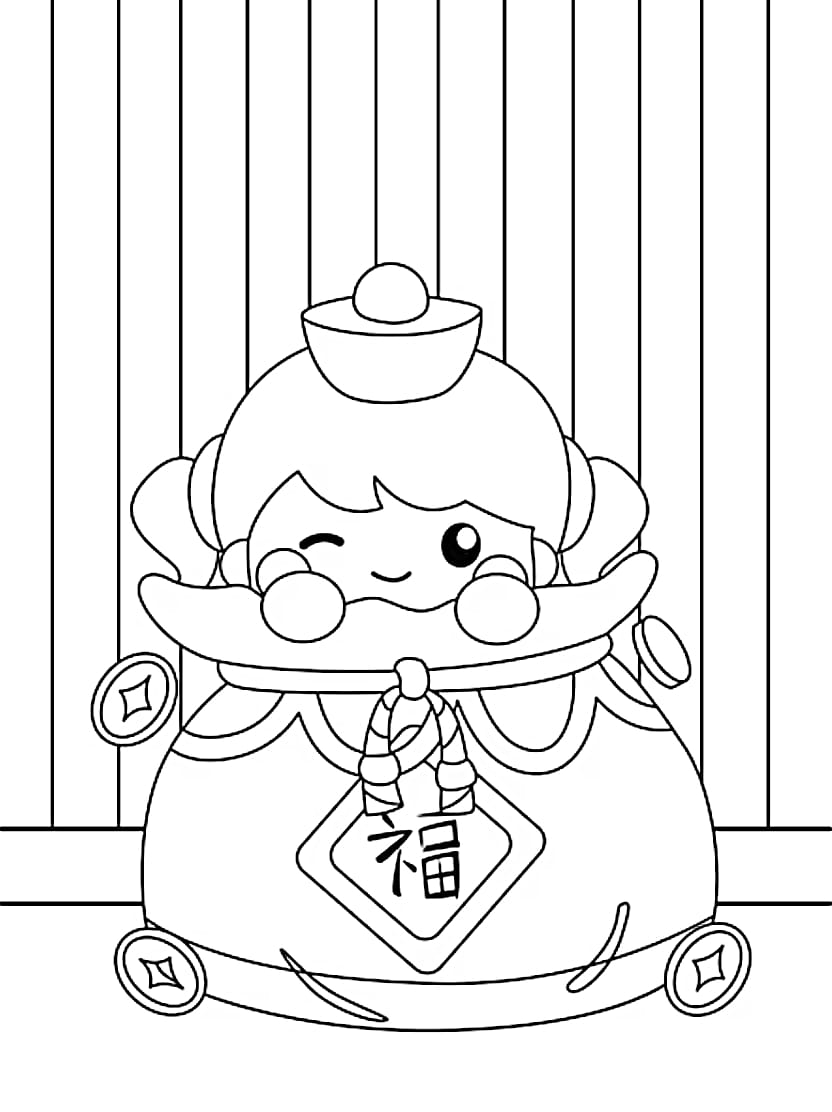 Coloriage Japonais De Style Chibi Pour Enfants