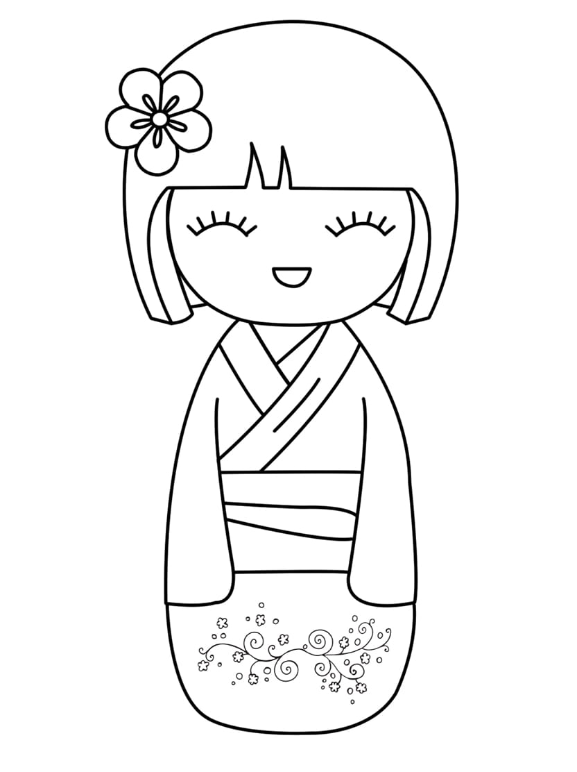 Coloriage Japonais Facile Pour Debutants Et Enfants