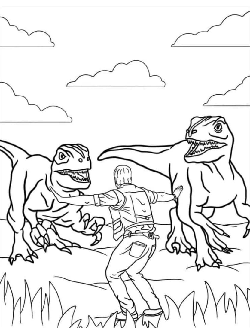 Coloriage Jurassic World Les Dinosaures Du Film A Colorier