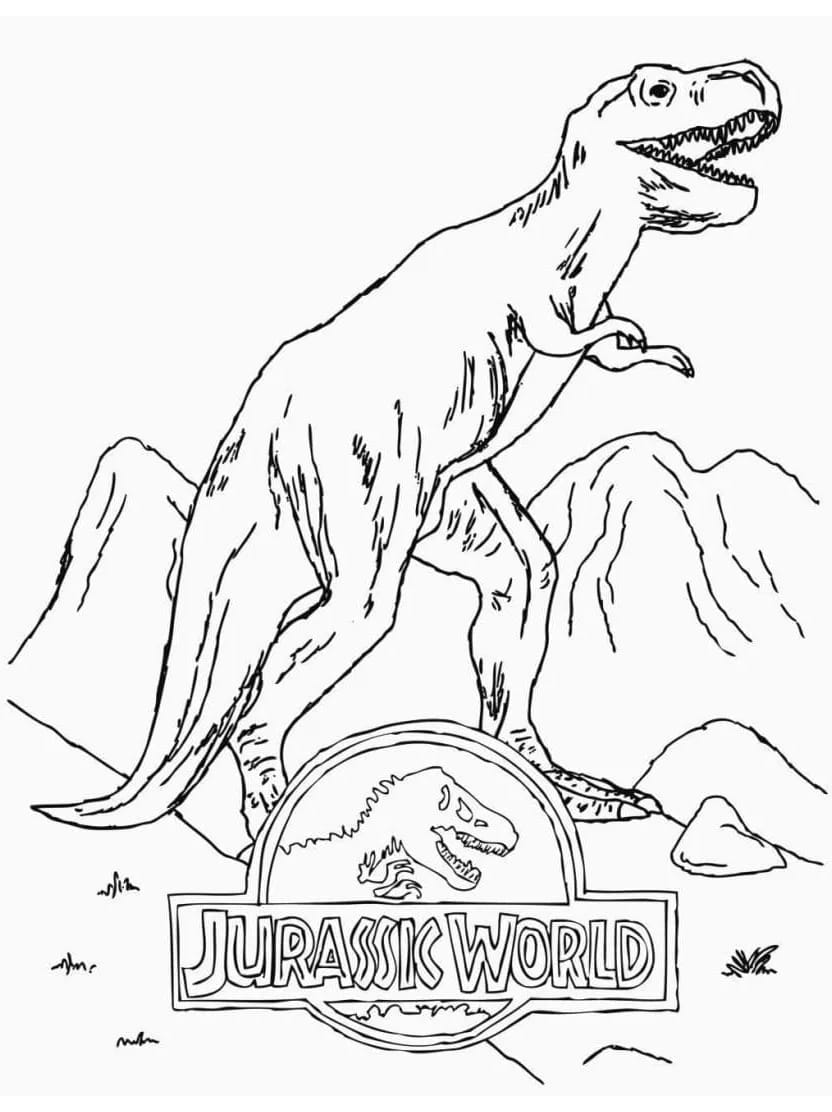 Coloriage Jurassic World Monde Prehistorique De Dinosaures