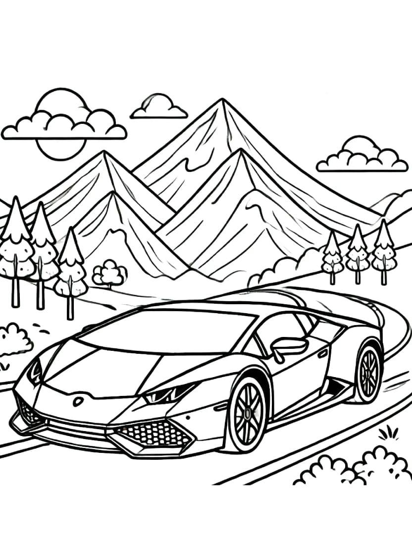 Coloriage Lamborghini Exploration Des Voitures De Luxe