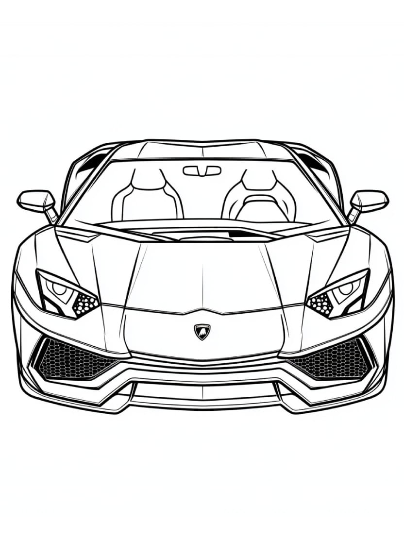 Coloriage Lamborghini Une Voiture Rapide Dans Un Circuit