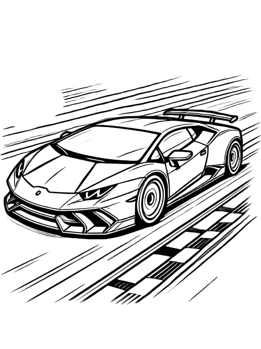 Coloriage Lamborghini Voiture De Sport Rapide A Colorier