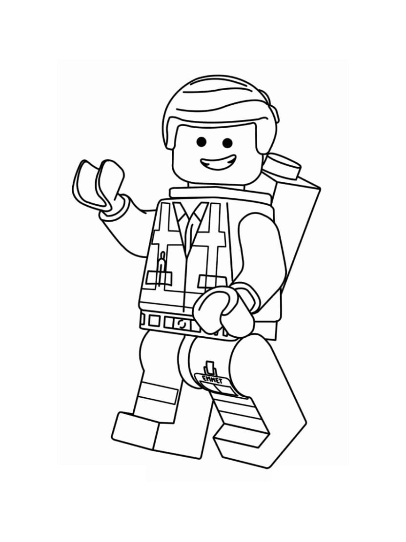 Coloriage Lego Dans Un Univers De Blocs Couleurs