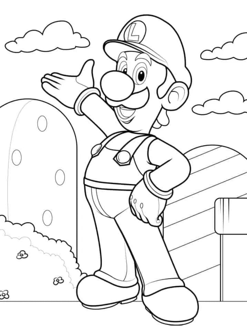 Coloriage Luigi Activites En Plein Air