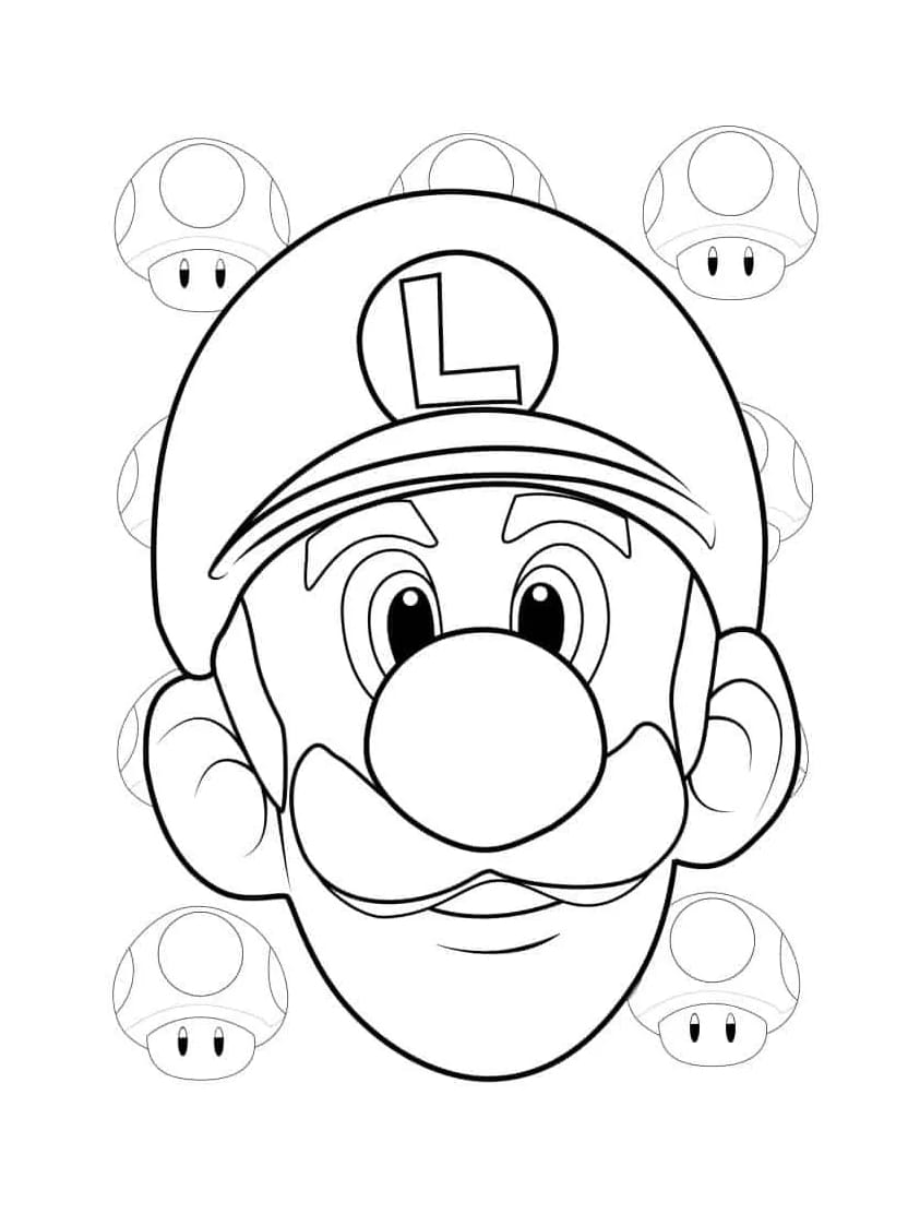 Coloriage Luigi Avec Un Visage Drole