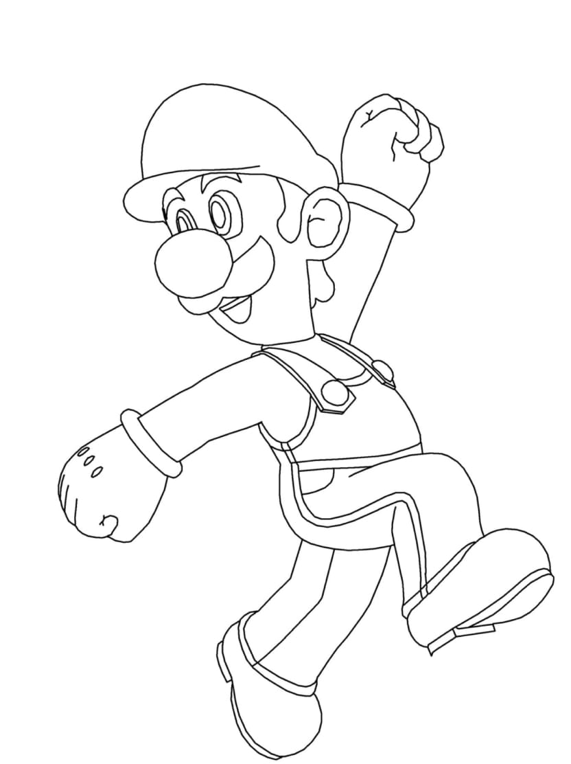 Coloriage Luigi En Train De Danser