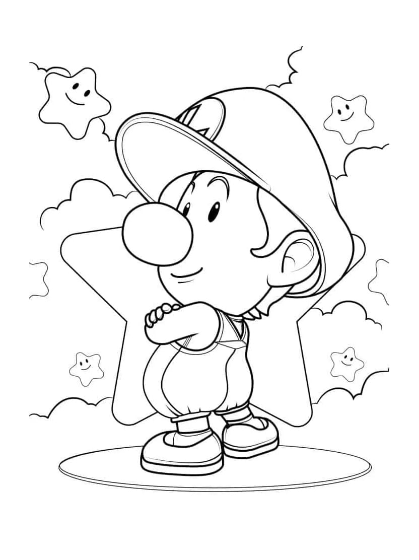 Coloriage Luigi Et L Etoile