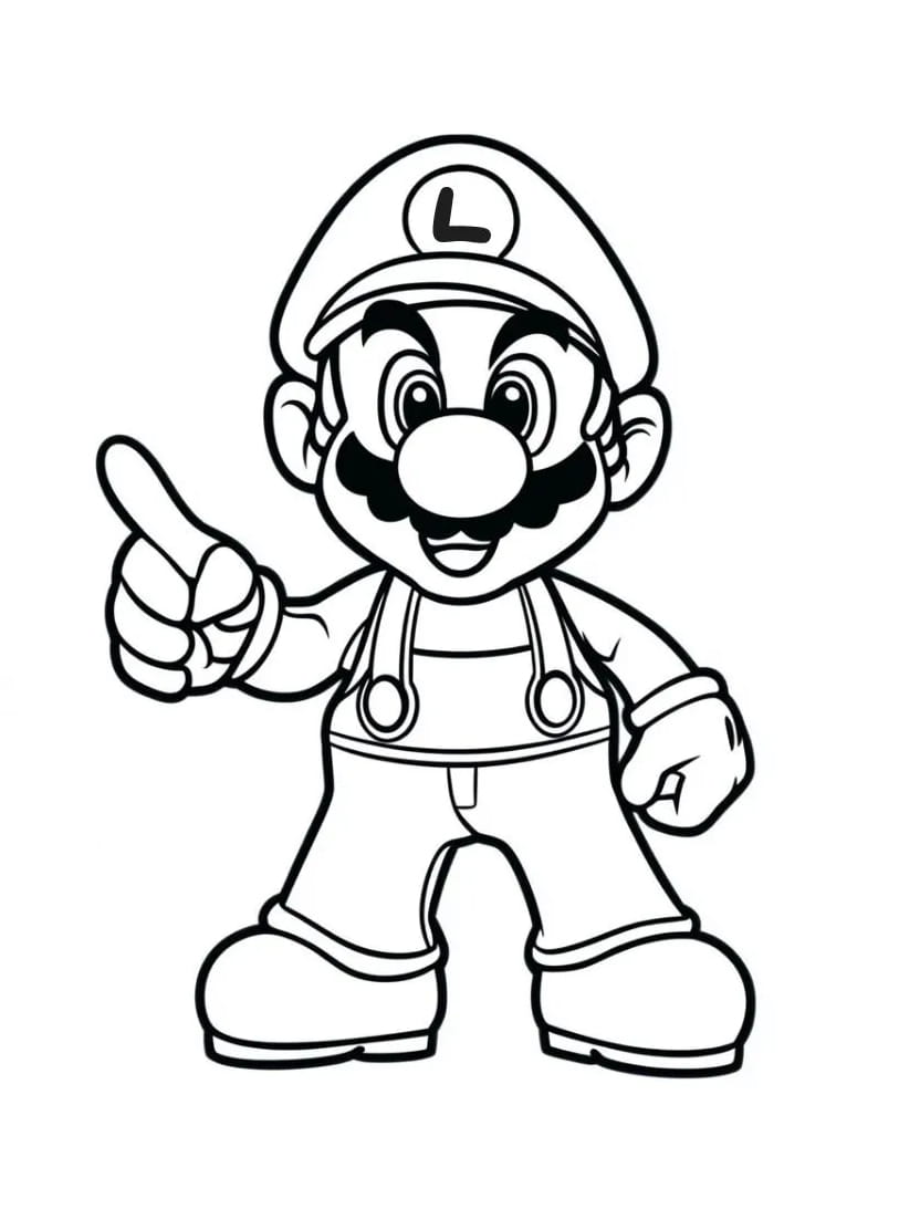 Coloriage Luigi Facile Pour Enfants