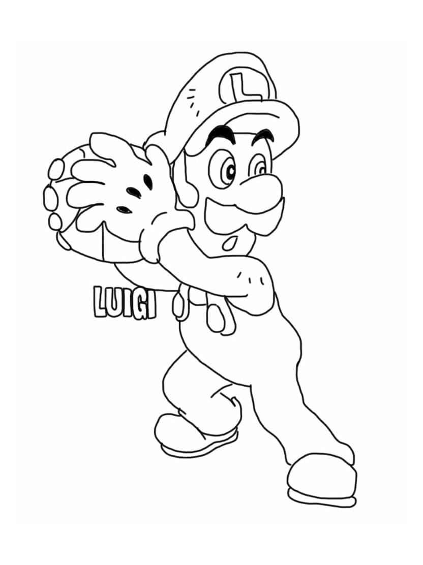 Coloriage Luigi Preparant A Lancer Un Ballon