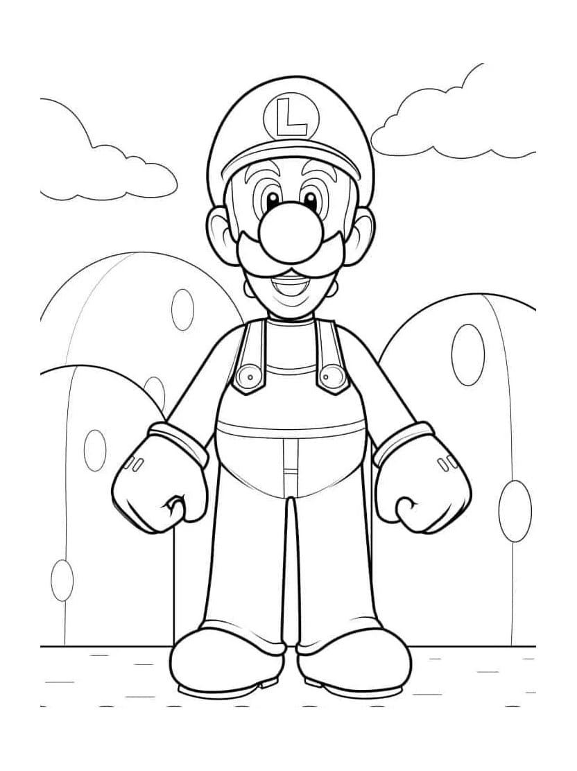 Coloriage Luigi Simple