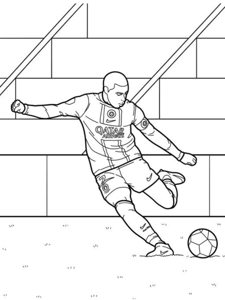 Coloriage Mbappe Plein De Vitesse Et De Passion