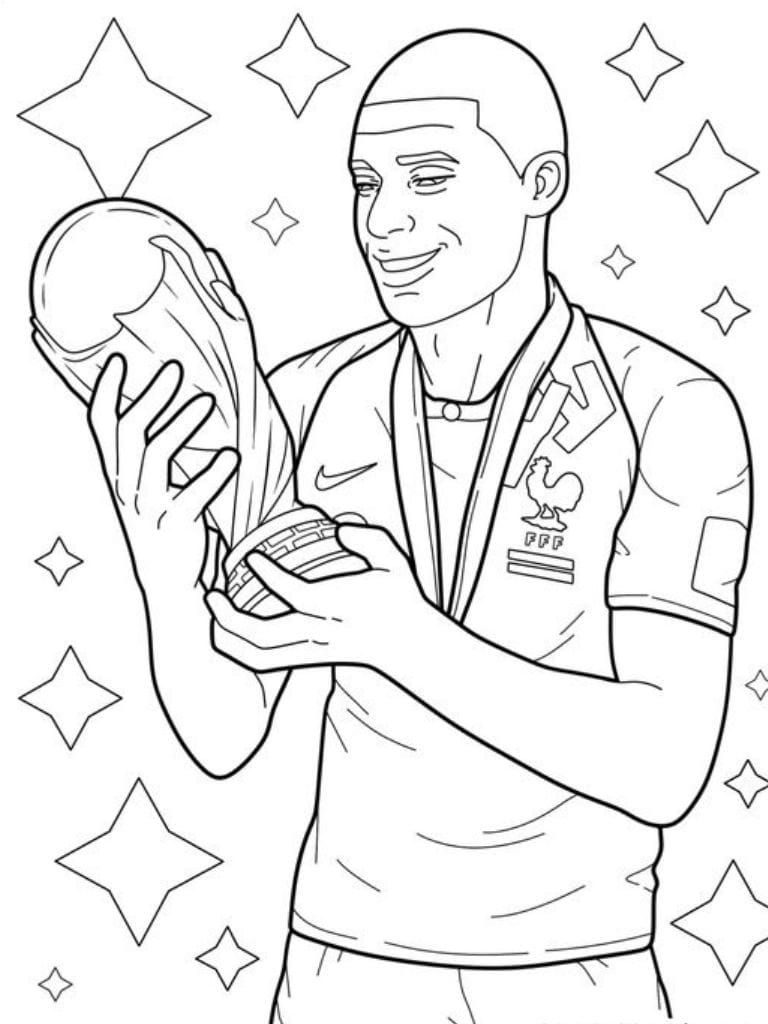 Coloriage Mbappe Pour Ceux Qui Adorent Le Football Dans Tous Ses Etats