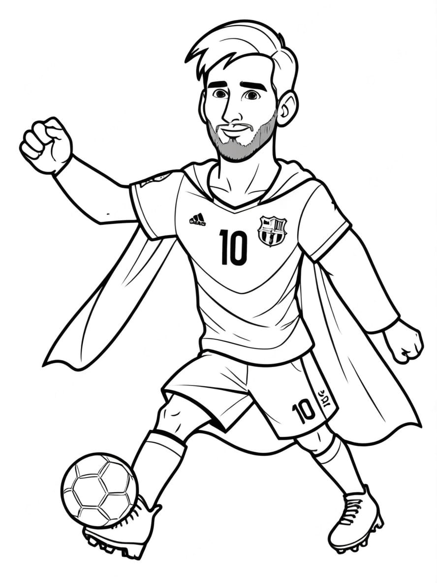 Coloriage Messi Avec Des Dribbles Et Un Style Unique