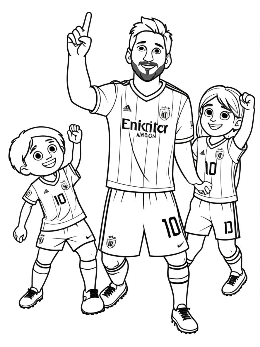 Coloriage Messi Avec Son Sourire Lors D Une Celebration