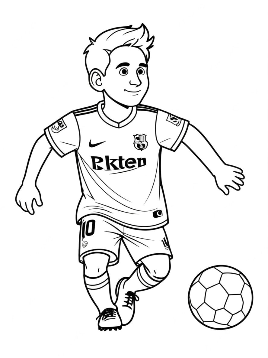 Coloriage Messi Dans Une Action De Football Inoubliable