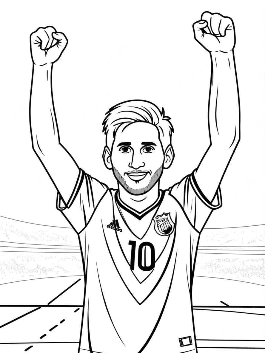 Coloriage Messi La Legend Argentine Sur Le Champ De Foot