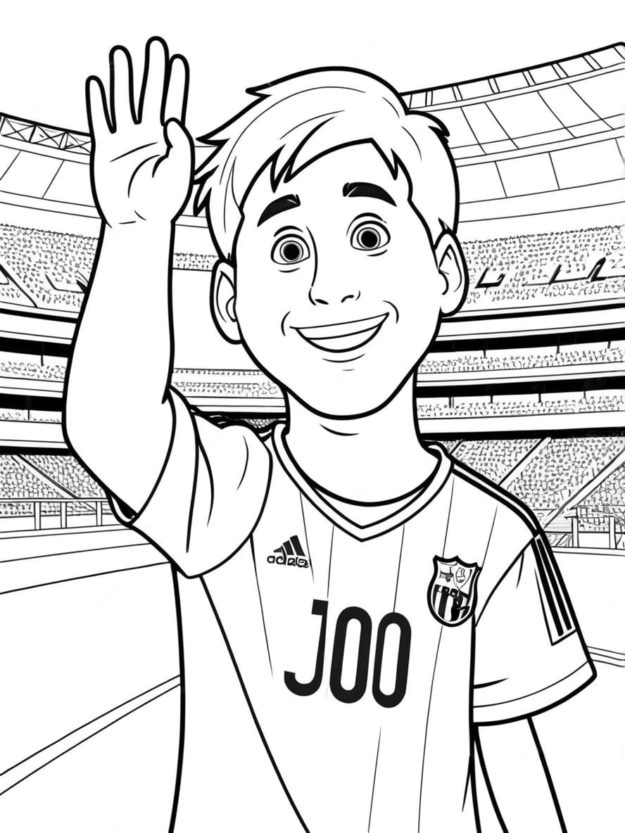 Coloriage Messi Pour Imaginer Des Actions De Football Epiques