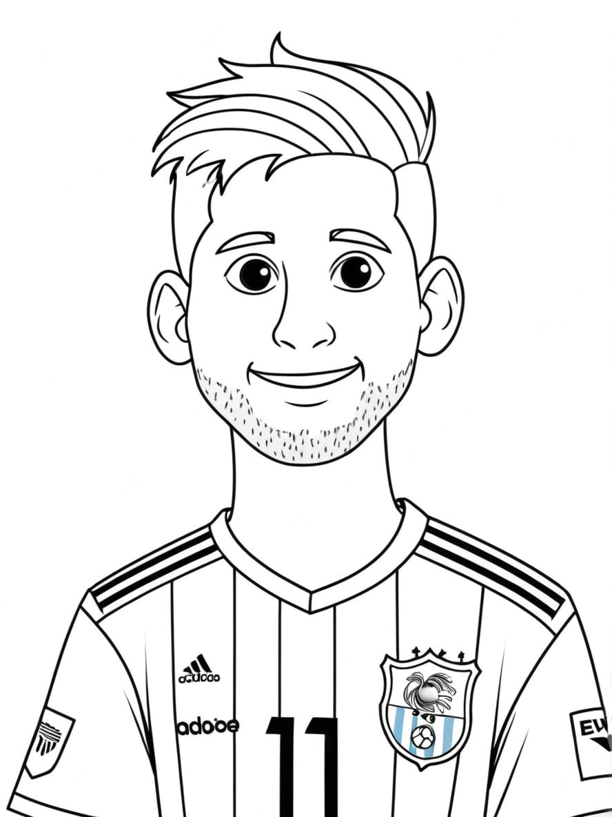 Coloriage Messi Sur Le Terrain De Football En Plein Effort