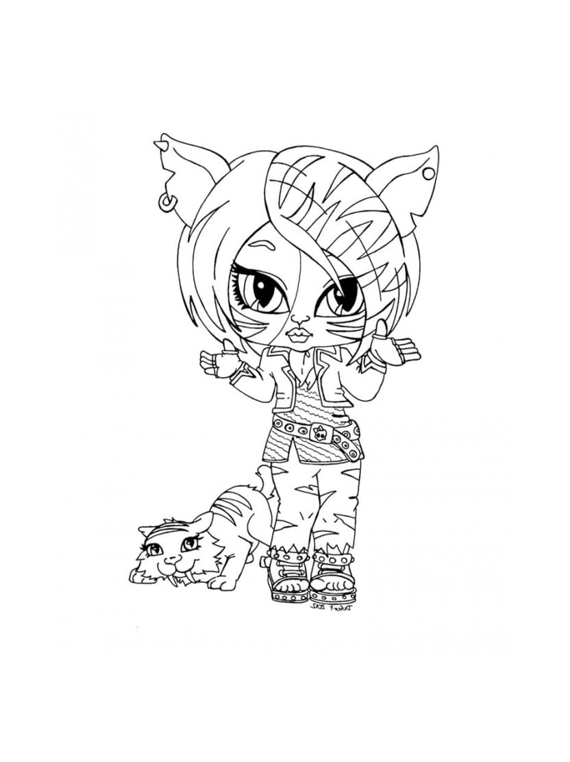 Coloriage Monster High Et Chat