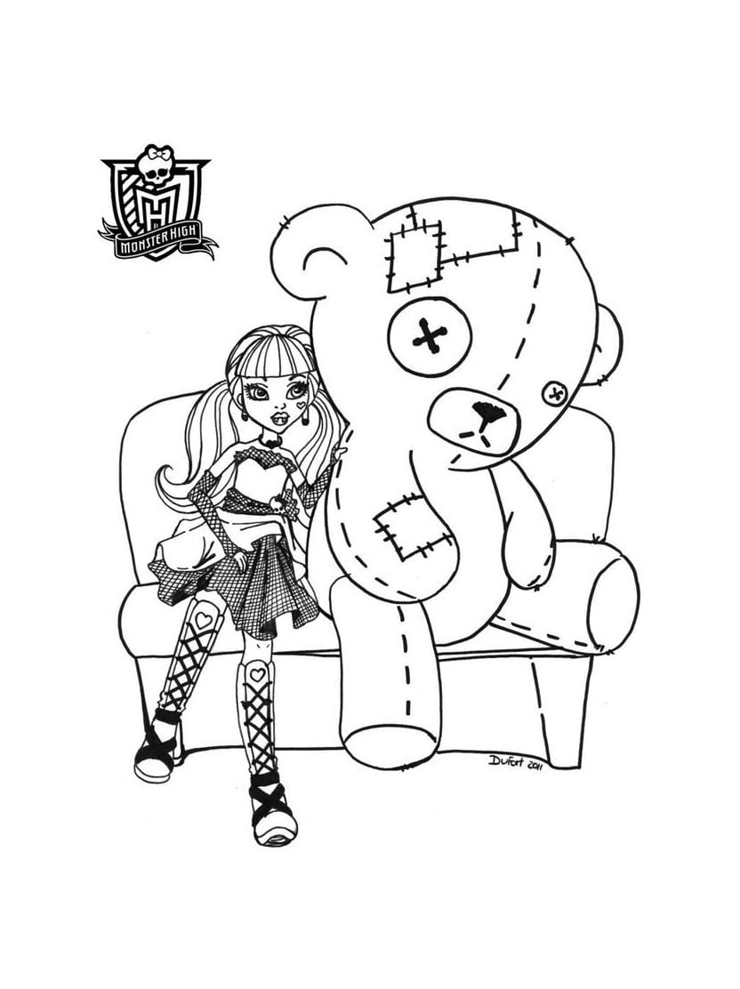 Coloriage Monster High Et Peluche