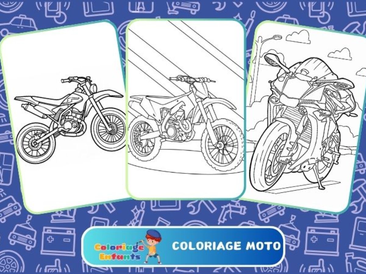 Coloriage moto et créations éclatantes - Coloriageenfants.com, image size:1200x900