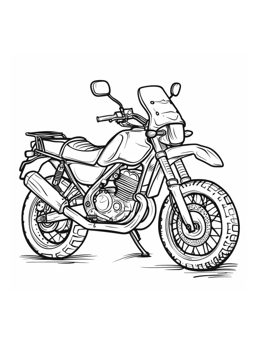 Coloriage Moto Avec Ballon Pour Un Moment De Fun