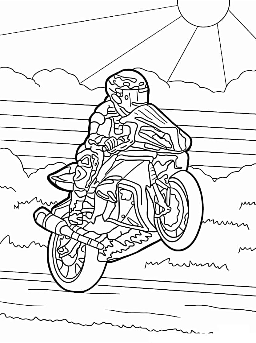 Coloriage Moto Dynamiquement Sportive Et Stimulante