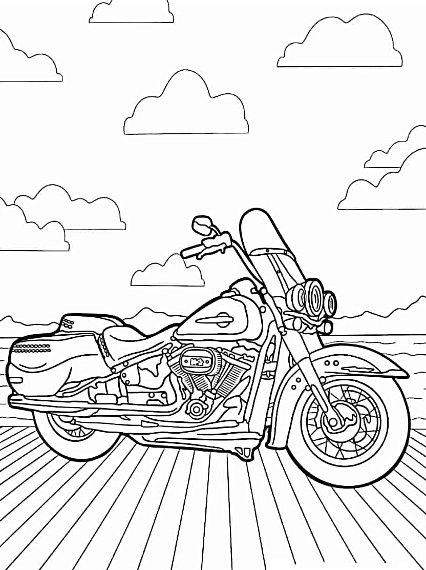 Coloriage Moto Pour Explorer La Vitesse Et Les Emotions