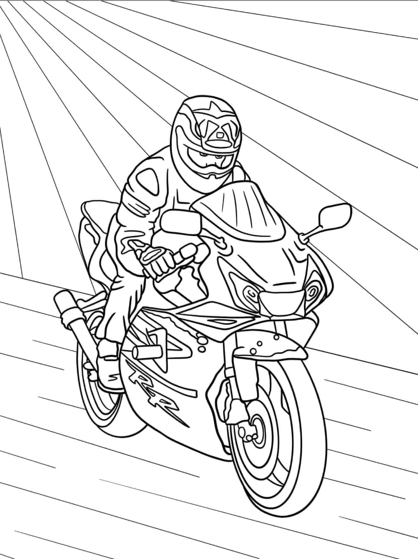 Coloriage Moto Pour Les Amateurs De Sport Motorise