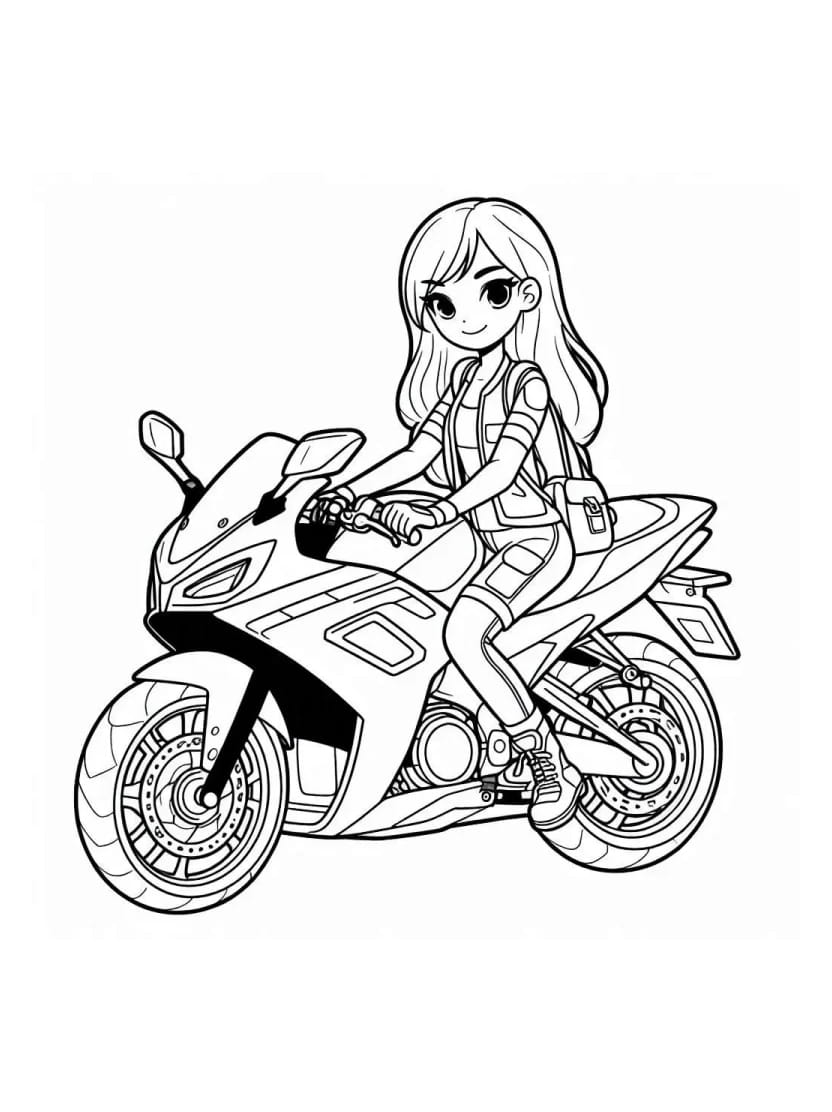 Coloriage Moto Pour Rever De Conduire Sur La Route