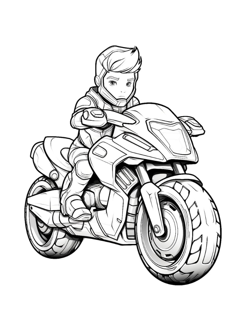 Coloriage Moto Rallye Pour Les Petits Explorateurs