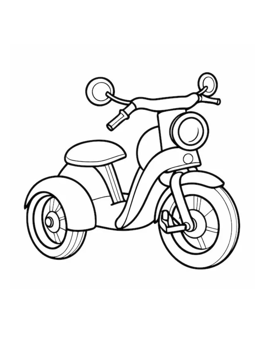 Coloriage Moto Sportive A Personnaliser Pour Enfants