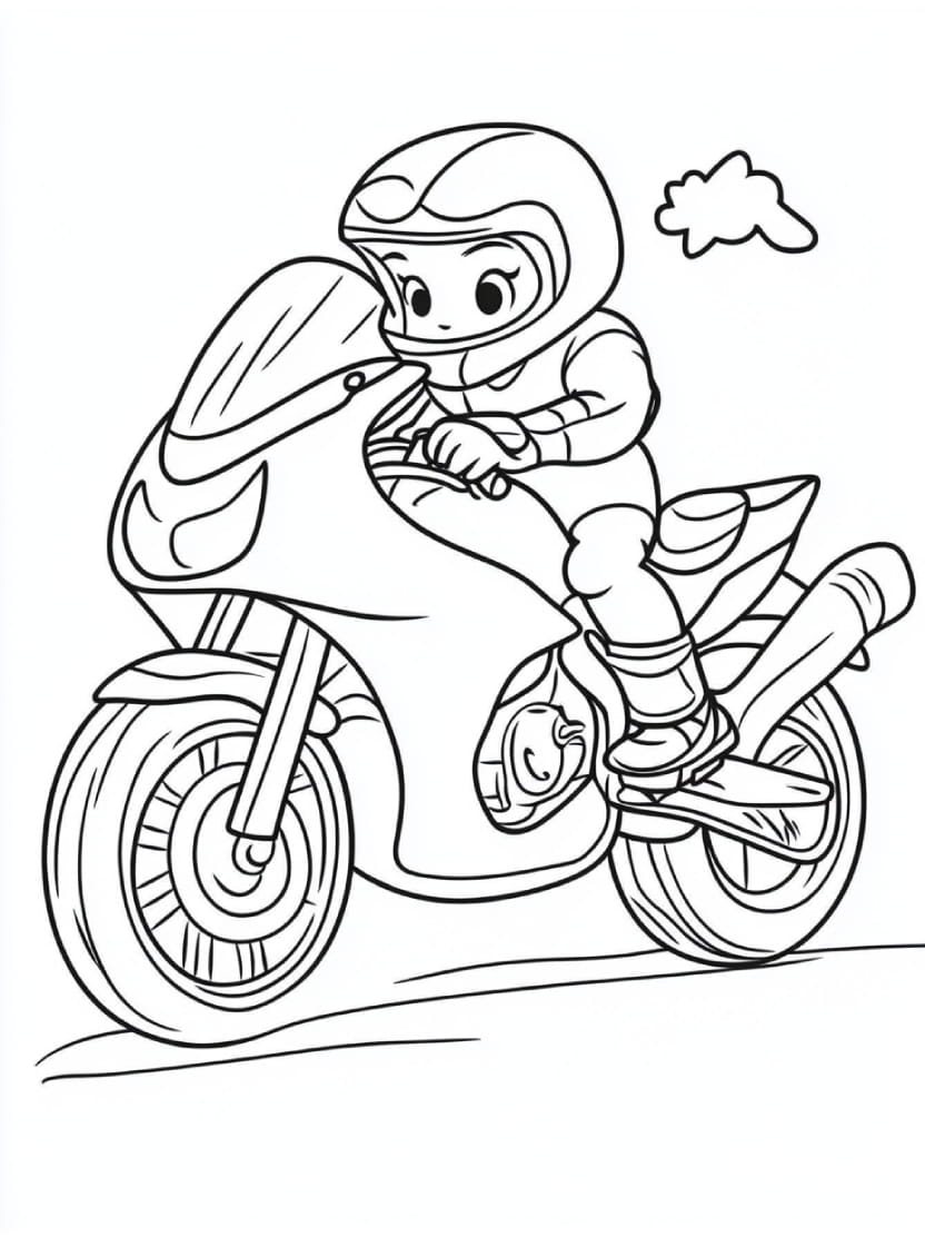 Coloriage Moto Sportive Pour Les Petits Conducteurs