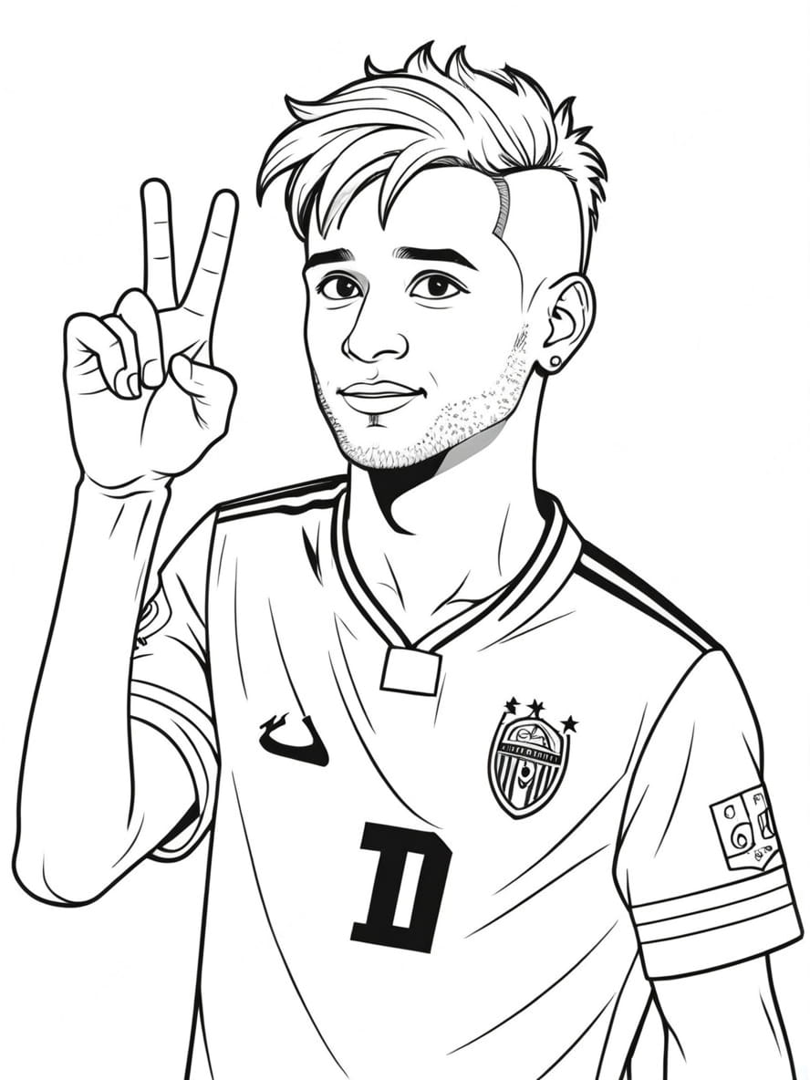 Coloriage Neymar Avec Ses Celebrations Unques De Football