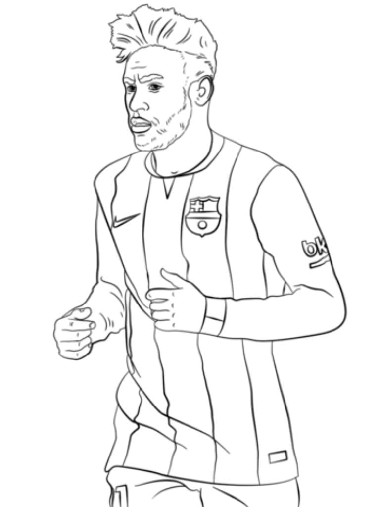 Coloriage Neymar Pour Imaginer Les Dribbles D Un Genie Du Football