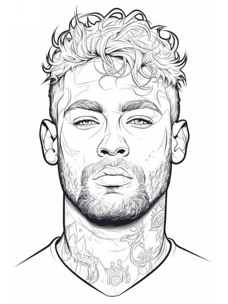 Coloriage Neymar Pour Les Fans Du Football Bresilien