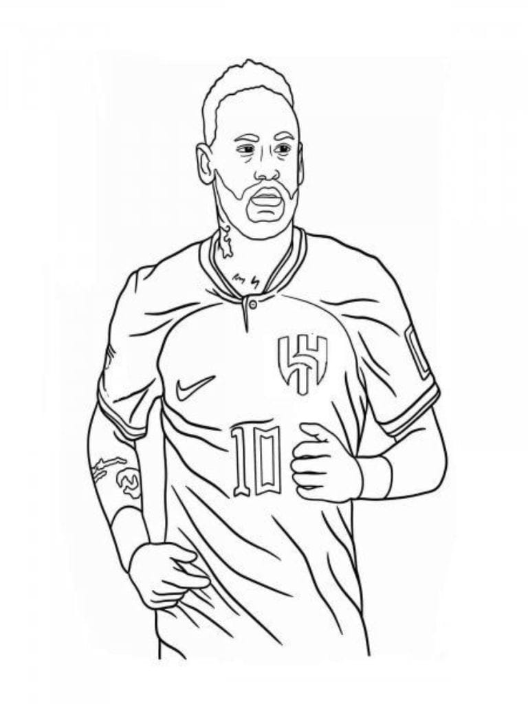 Coloriage Neymar Pour Les Petits Footballeurs En Herbe