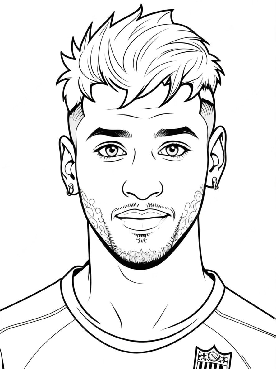 Coloriage Neymar Sur Le Terrain Prenant Son Vol