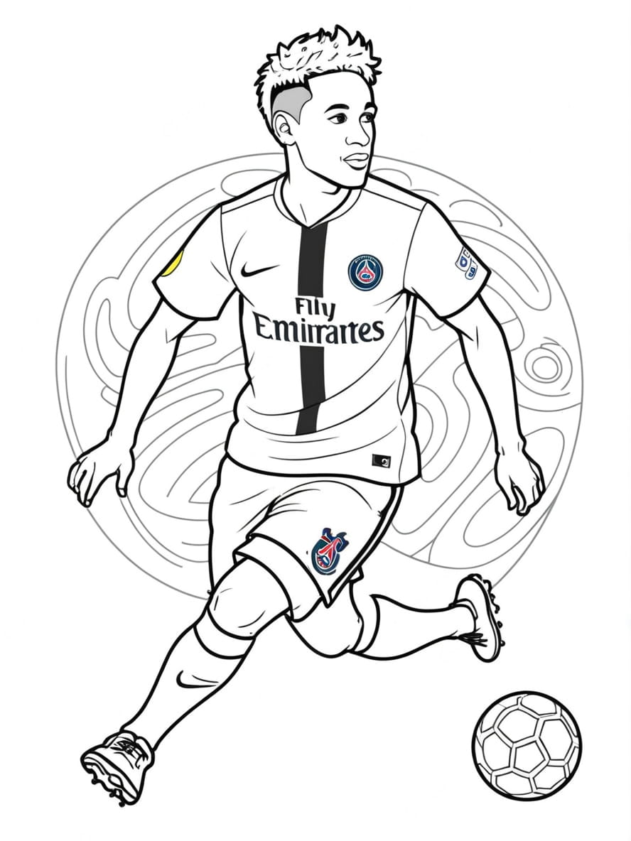 Coloriage Neymar Un Heros Du Football En Couleurs