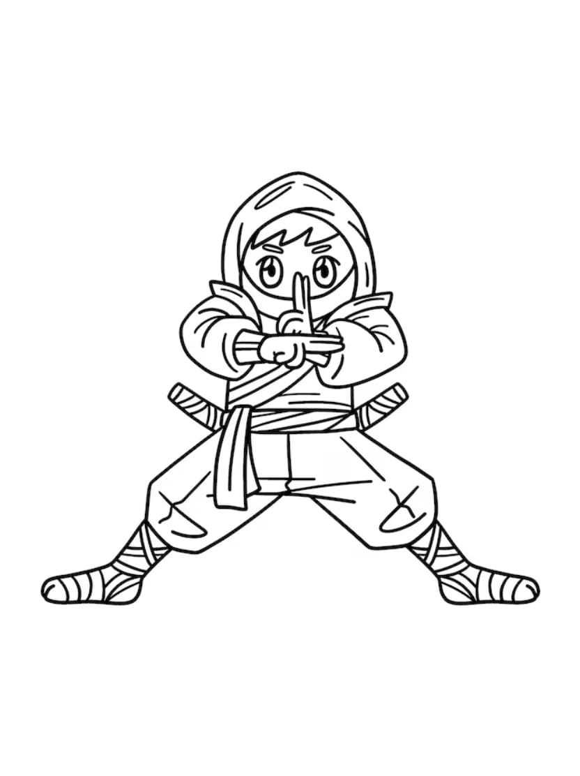 Coloriage Ninja pour les Aventures Épiques - Coloriageenfants.com