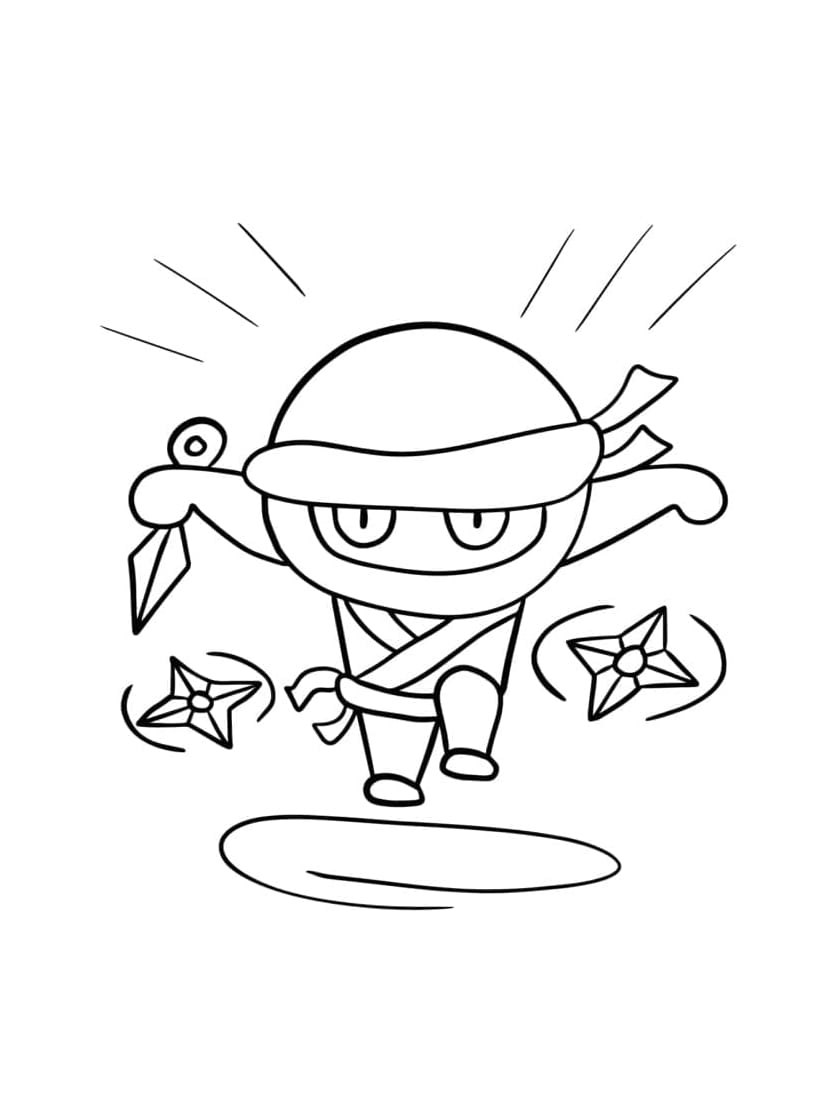 Coloriage Ninja Avec Outils