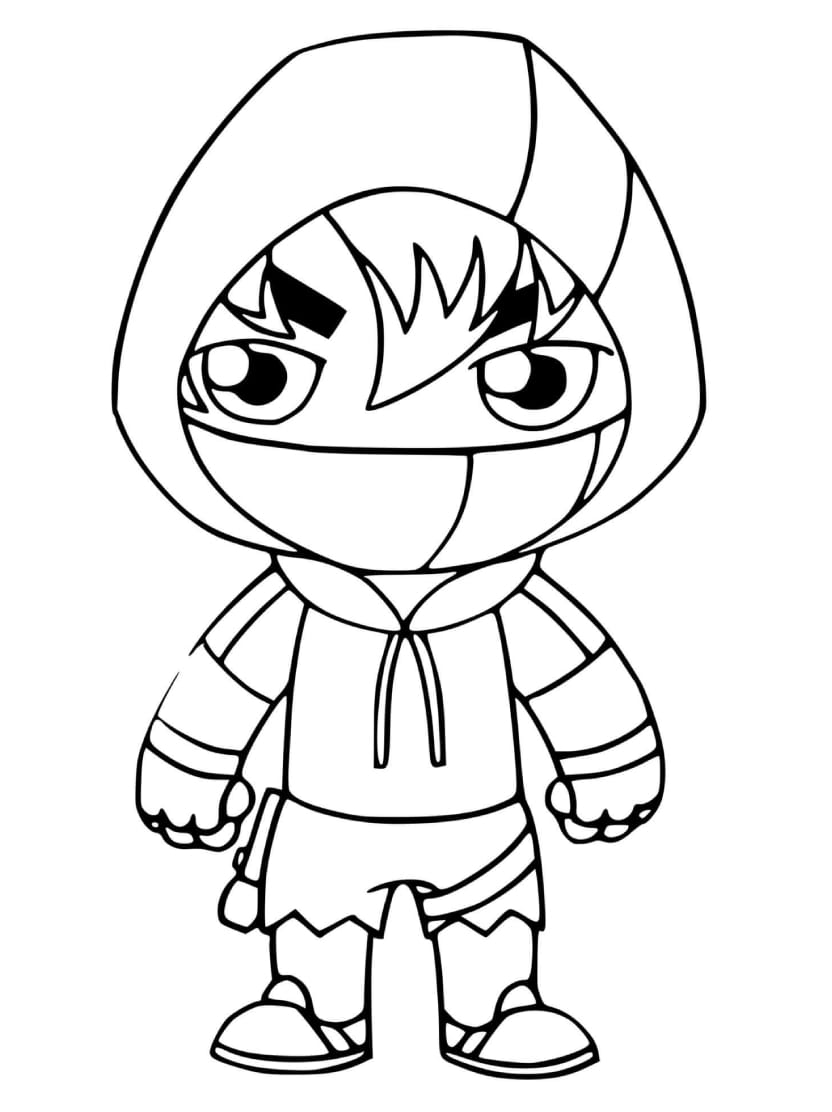 Coloriage Ninja Portant Chapeau