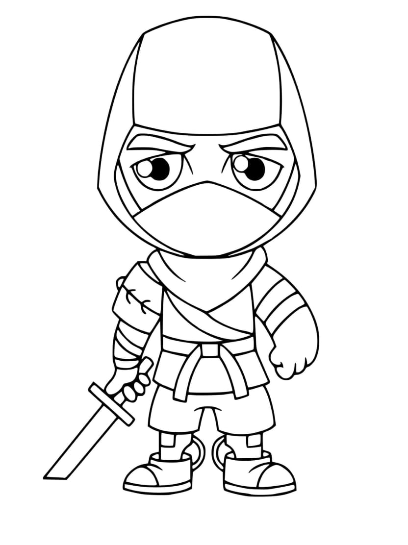 Coloriage Ninja Tenant Epee