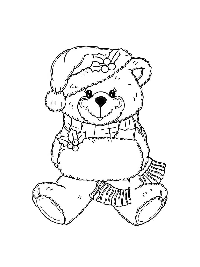 Coloriage Nounours Portant Un Chapeau De Mode