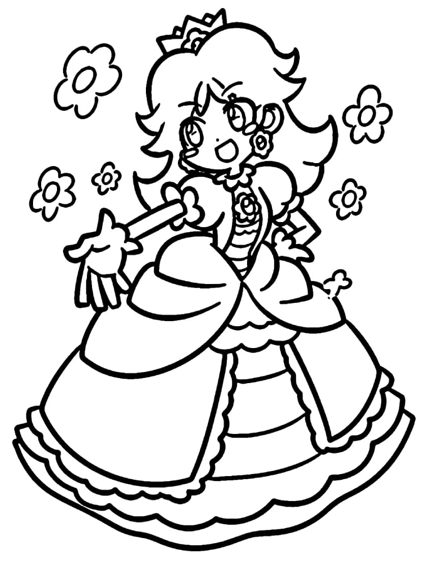 Coloriage Peach Plein De Couleurs A Imprimer