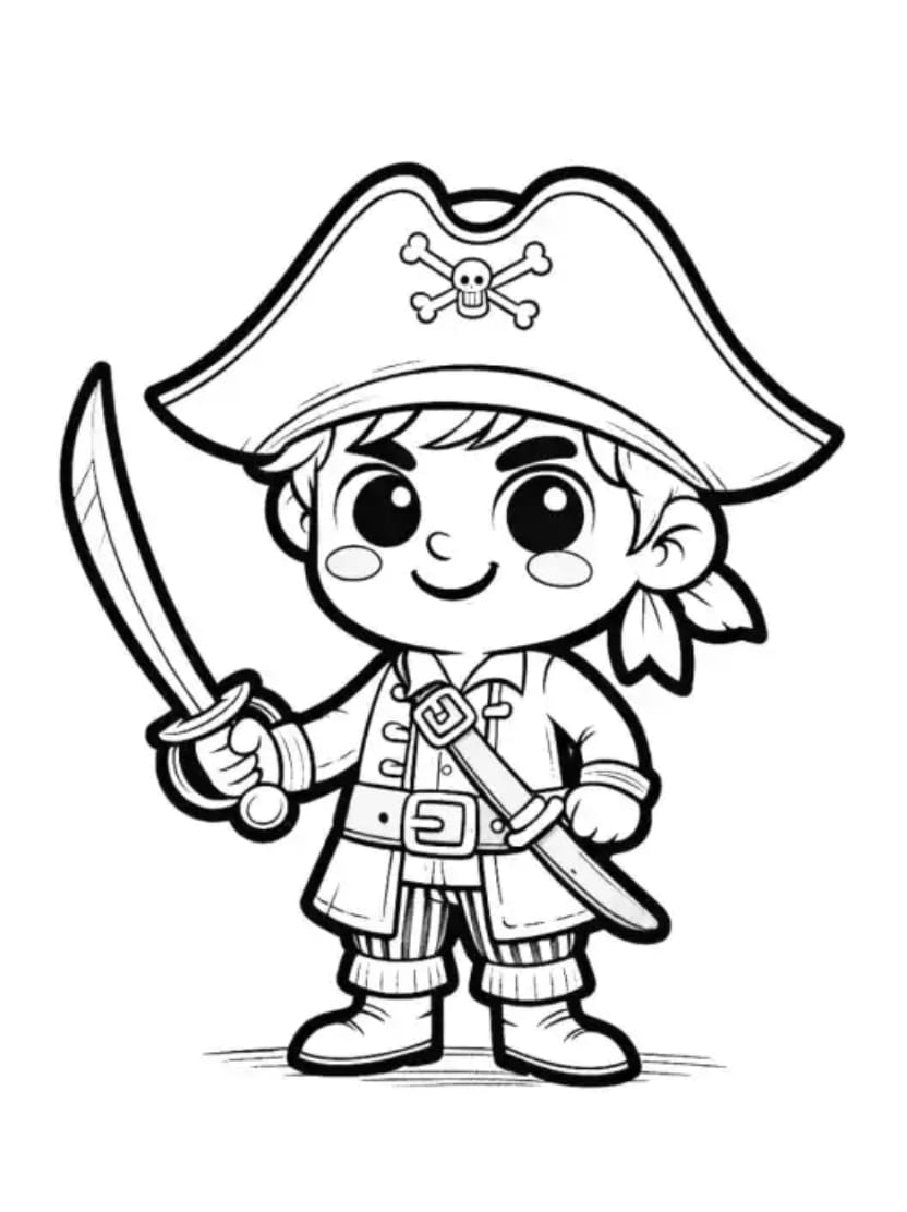 Coloriage Pirate Chibi