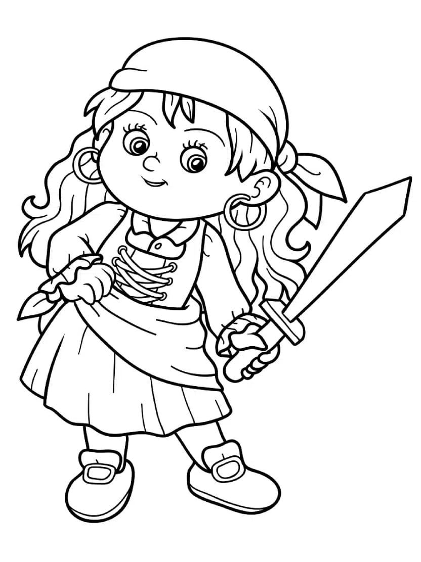 Coloriage Pirate Fille Belle