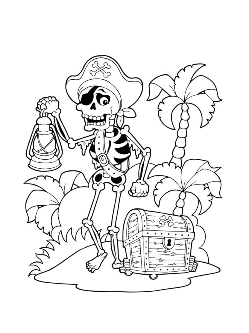 Coloriage Pirate Squelette